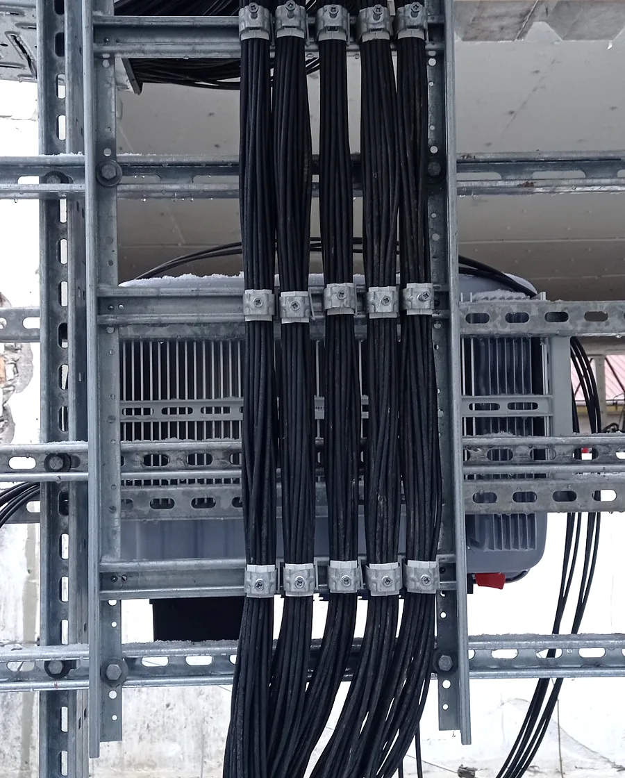 Photovoltaic system cable routing and installation detail
